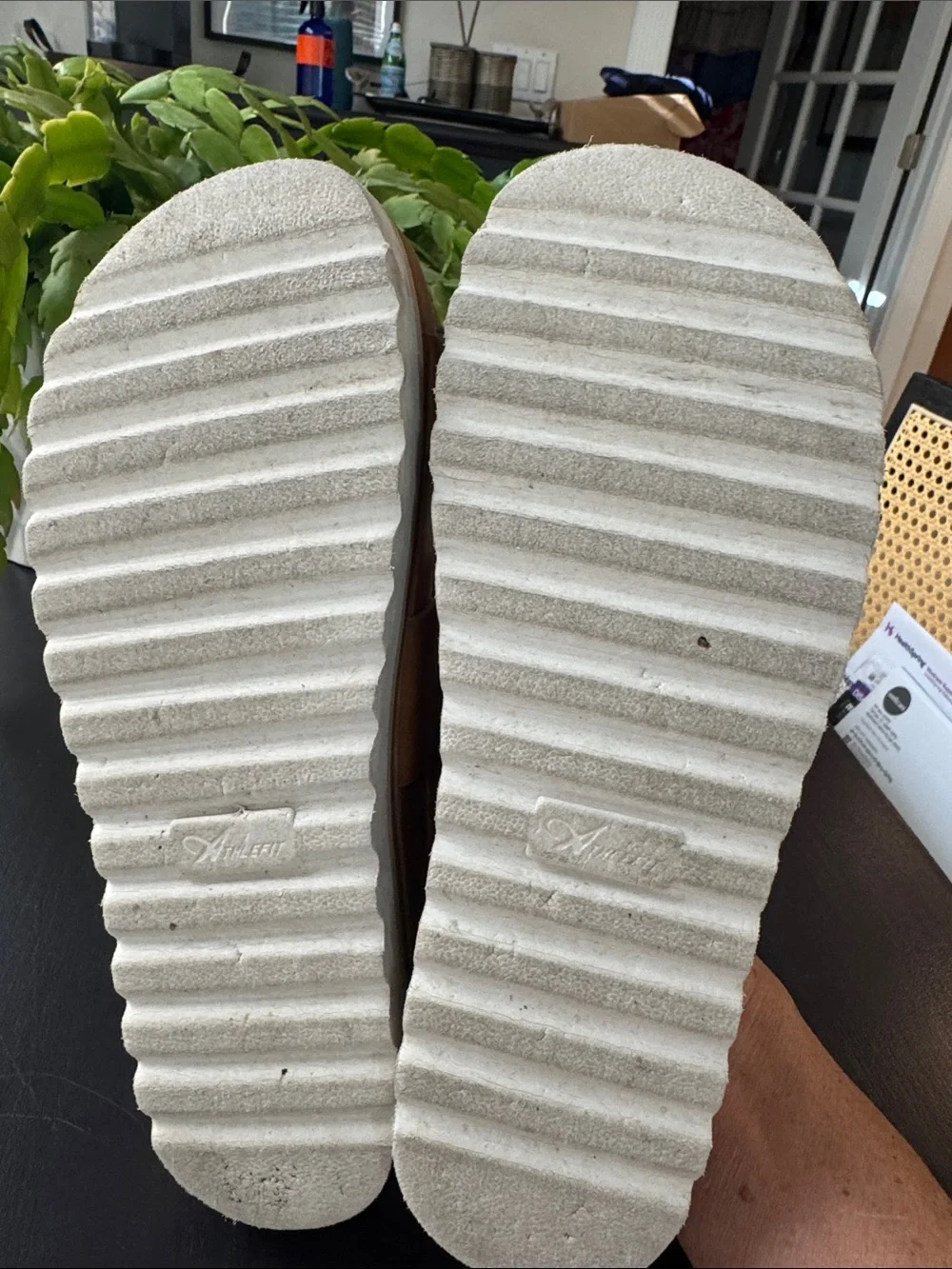 Athlefit dual strap platform slide sandals-size 8.5